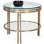 1_Sunpan Andros 21 1/2" Wide Antique Brass Round Glass End Table
