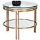 Sunpan Andros 21 1/2" Wide Antique Brass Round Glass End Table