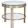 2_Sunpan Andros 21 1/2" Wide Antique Brass Round Glass End Table more views