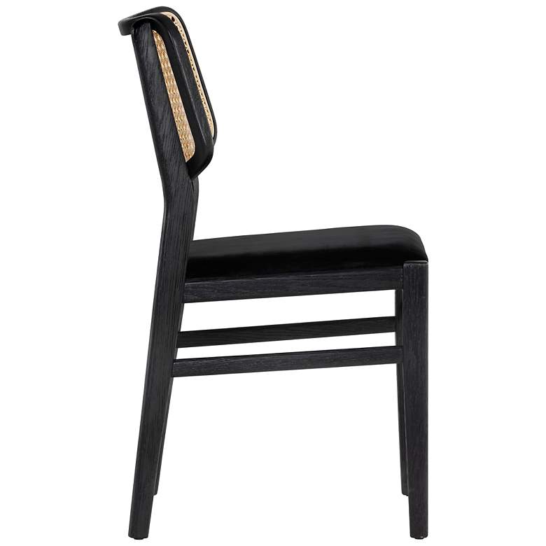 Image 2 Sunpan Annex Dining Chair Velvet Black and Natural Set of 2 more views