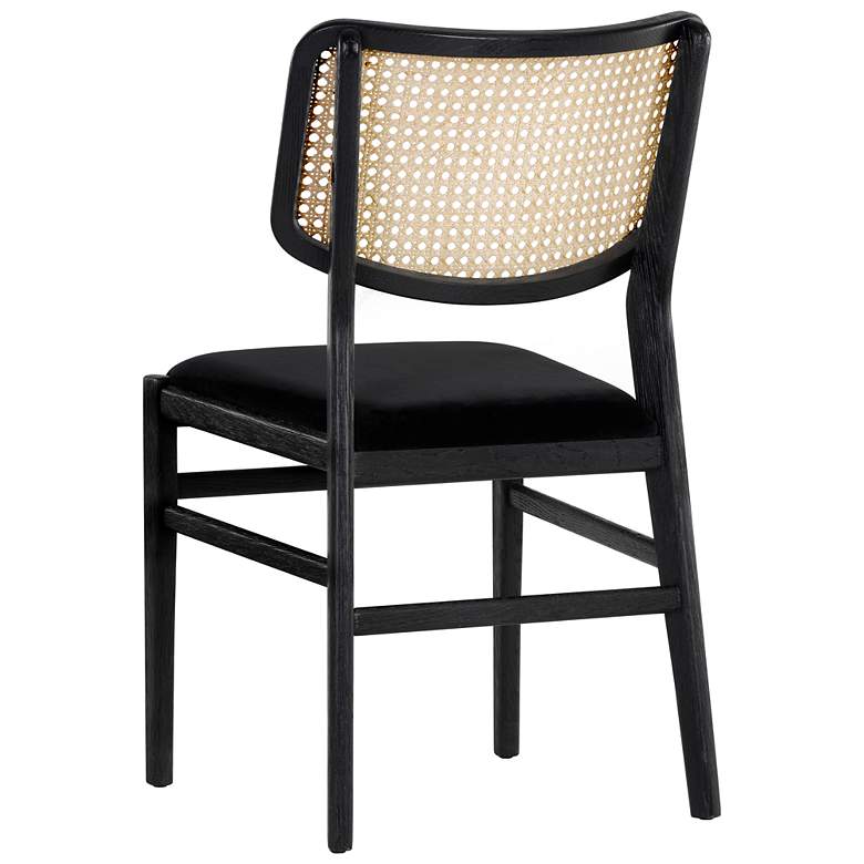 Image 3 Sunpan Annex Dining Chair Velvet Black and Natural Set of 2 more views
