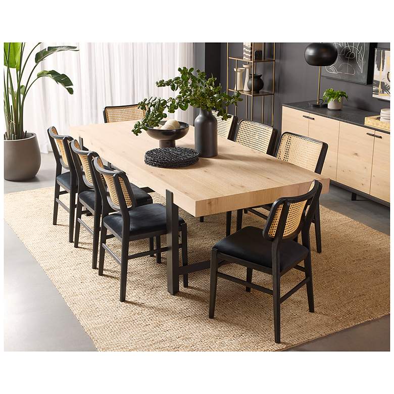 Image 5 Sunpan Annex Dining Chair Velvet Black and Natural Set of 2 more views