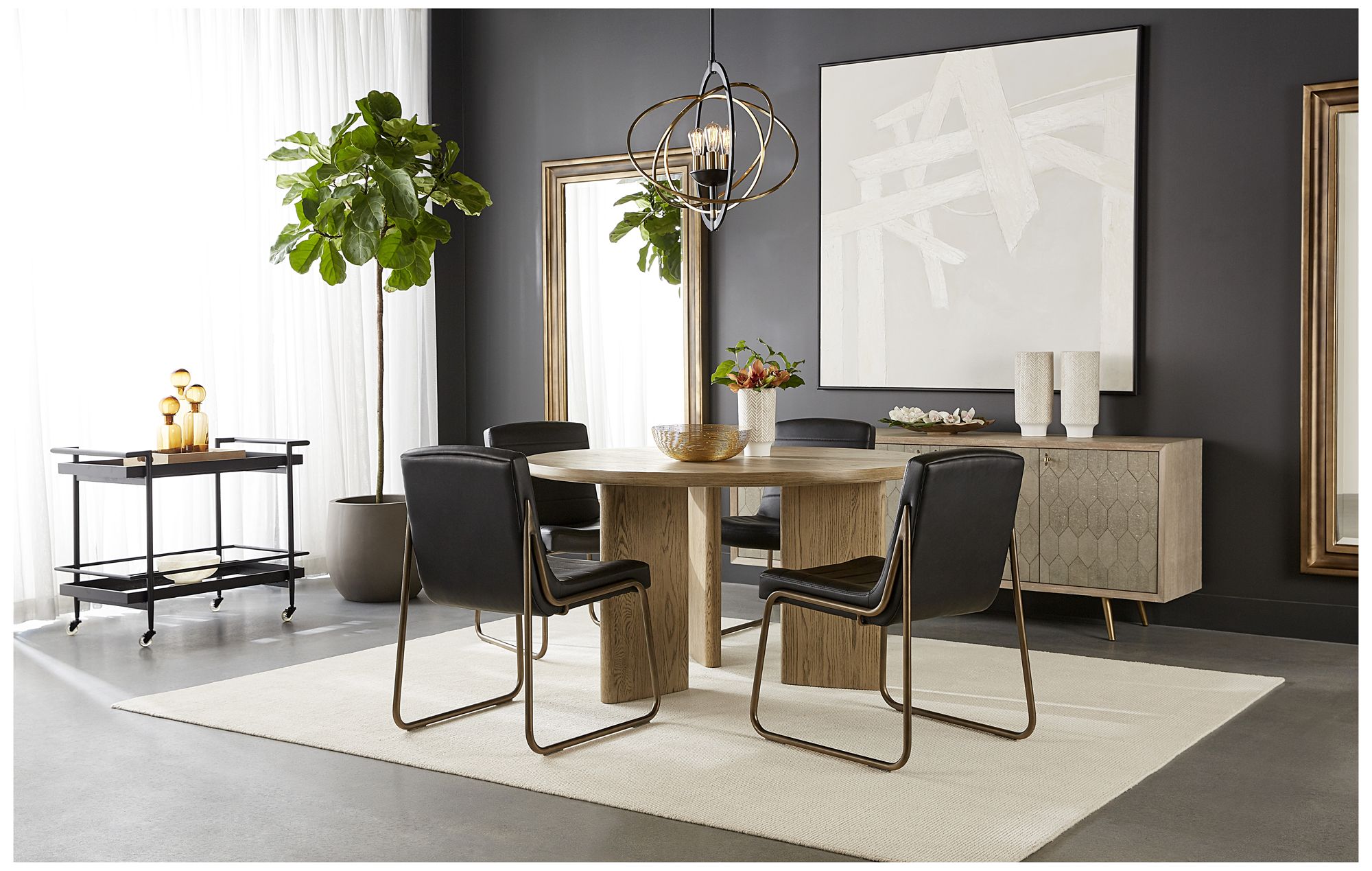 Sunpan Anton Dining Chair Vintage Black Set of 2