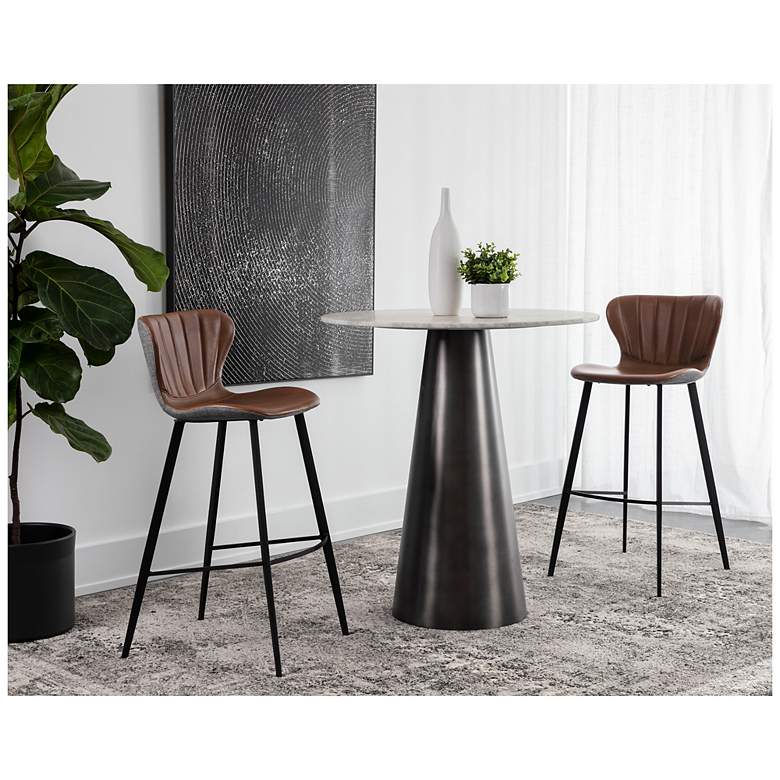 Image 5 Sunpan Arabella Barstool Bravo Cognac and November Gray more views