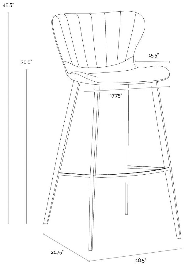 Sunpan Arabella Barstool Bravo Cognac and November Gray
