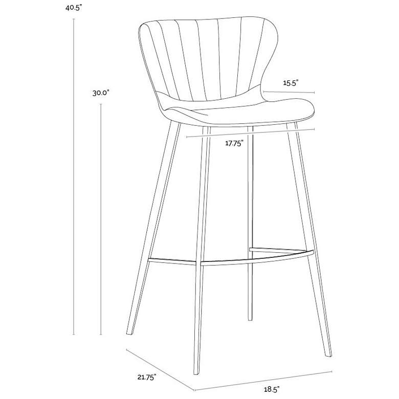 Image 7 Sunpan Arabella Barstool Bravo Portabella and Polo Club Kohl Gray more views