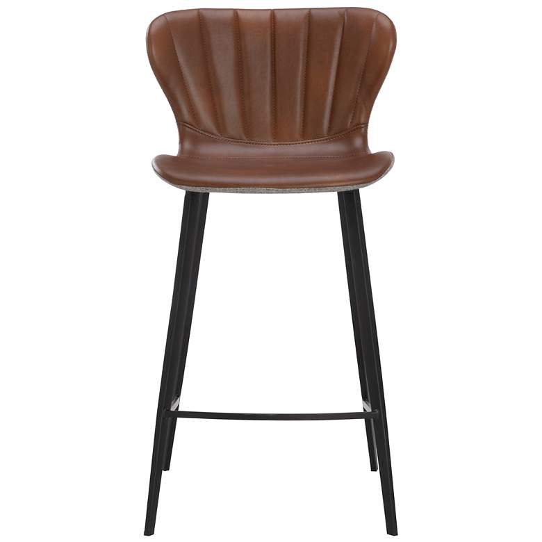 Image 2 Sunpan Arabella Counter Stool Bravo Cognac and November Gray more views