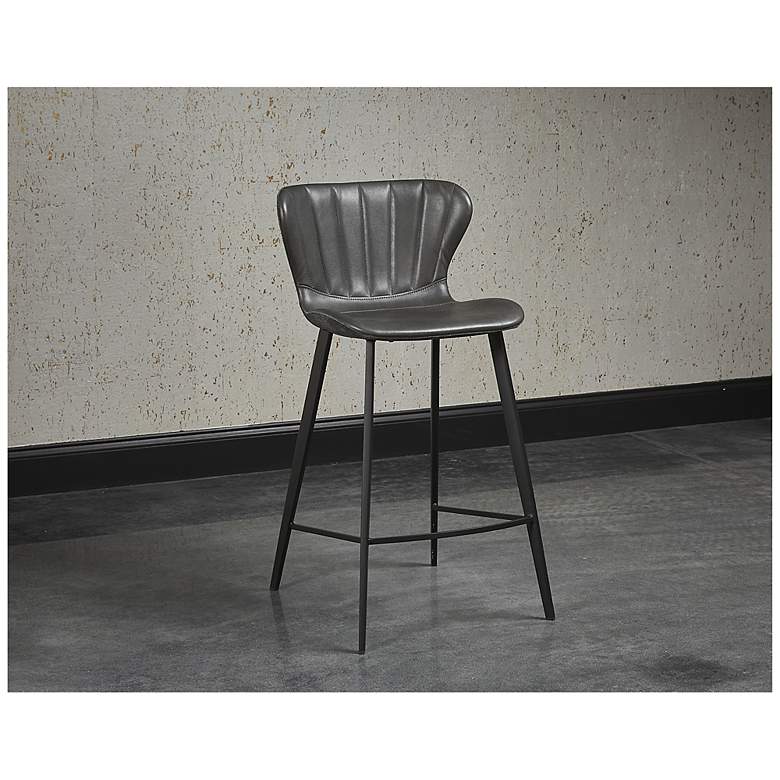Image 5 Sunpan Arabella Counter Stool Bravo Portabella and Polo Club Kohl Gray more views