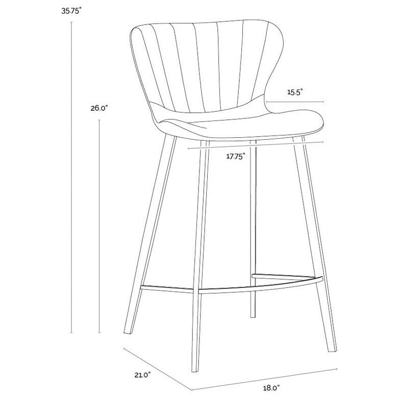 Image 7 Sunpan Arabella Counter Stool Bravo Portabella and Polo Club Kohl Gray more views