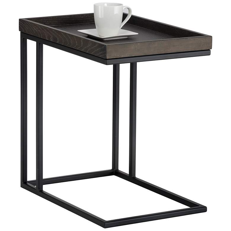 Image 1 Sunpan Arden C-shaped Side Table Black Charcoal Gray