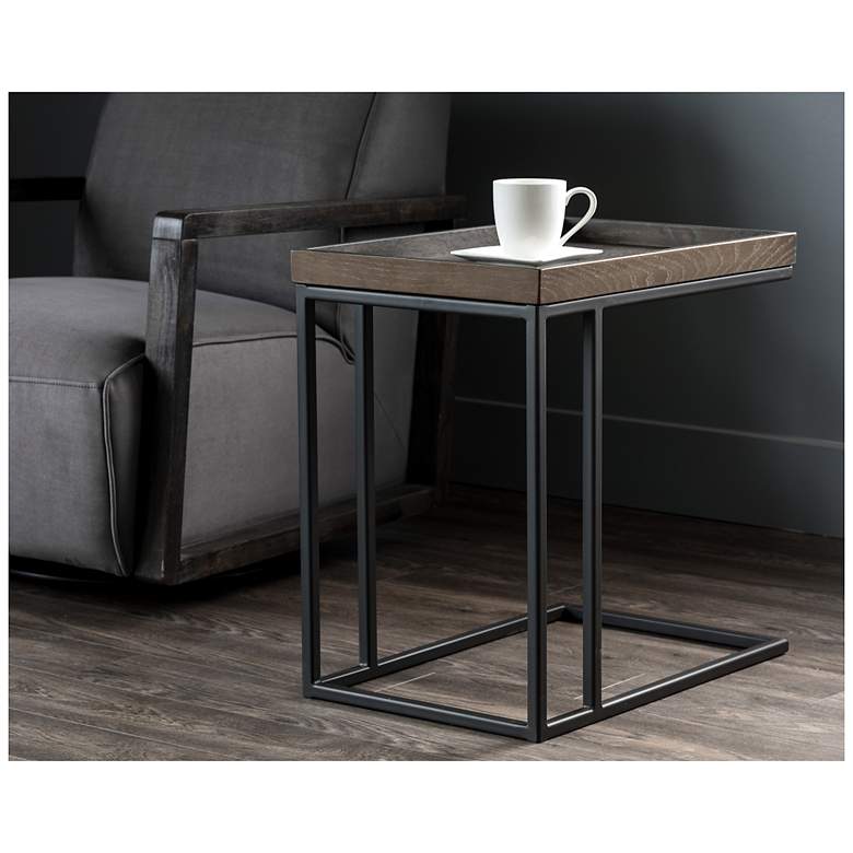 Image 4 Sunpan Arden C-shaped Side Table Black Charcoal Gray more views