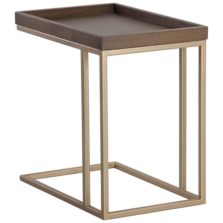 Image 3 Sunpan Arden C-shaped Side Table Gold Raw Umber more views