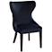 Sunpan Ariana 25" Wide Brass Nailhead Navy Blue Velvet Dining Chair