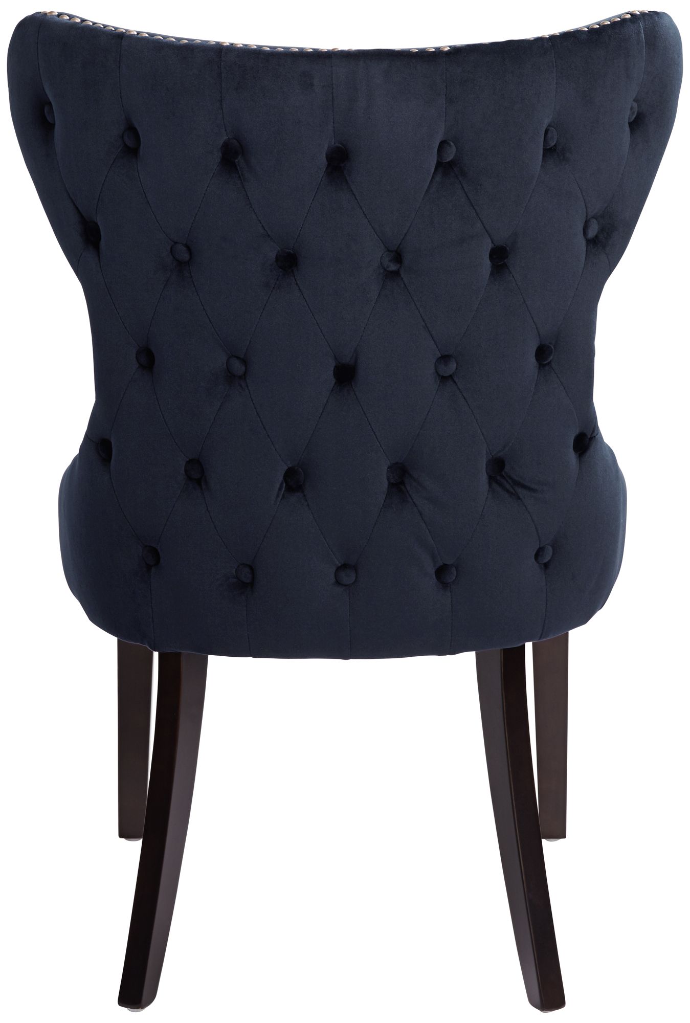 Sunpan Ariana 25" Wide Brass Nailhead Navy Blue Velvet Dining Chair in scene