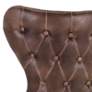 6_Sunpan Ariana 25" Wide Dark Havana Brown Faux Leather Dining Chair more views