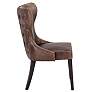 7_Sunpan Ariana 25" Wide Dark Havana Brown Faux Leather Dining Chair more views