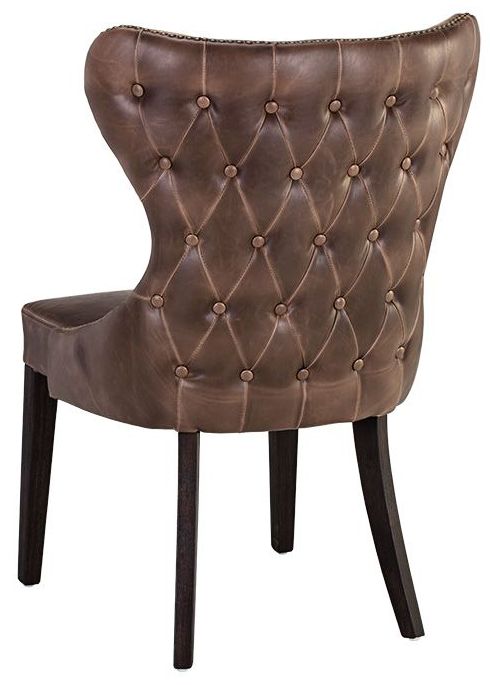 Sunpan Ariana 25" Wide Dark Havana Brown Faux Leather Dining Chair in scene