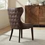 Sunpan Ariana 25" Wide Dark Havana Brown Faux Leather Dining Chair in scene