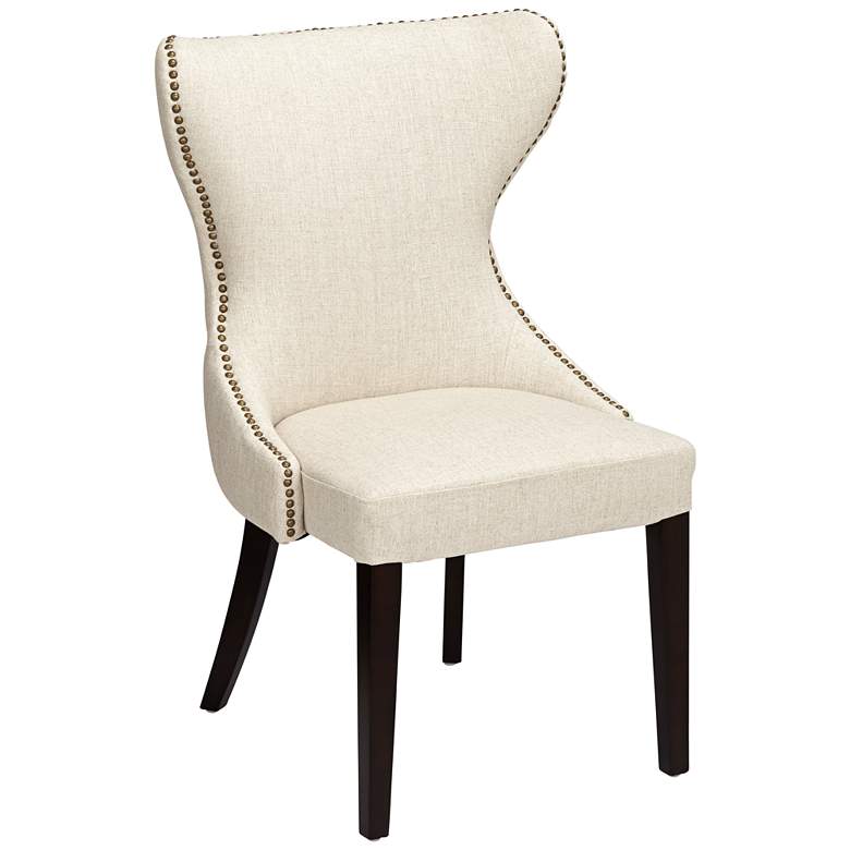 Image 3 Sunpan Ariana 25" Wide Nailhead Trim Sand Fabric Dining Chair