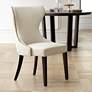 2_Sunpan Ariana 25" Wide Nailhead Trim Sand Fabric Dining Chair