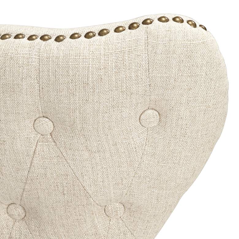 Image 6 Sunpan Ariana 25" Wide Nailhead Trim Sand Fabric Dining Chair more views