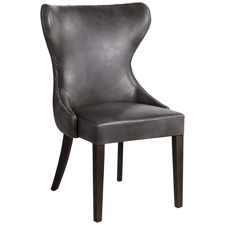 Image 3 Sunpan Ariana 25" Wide Overcast Gray Faux Leather Dining Chair