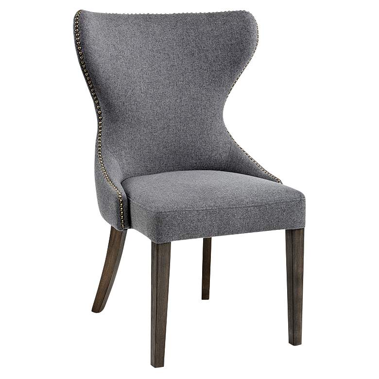 Image 3 Sunpan Ariana 25" Wide Tufted Back Dark Gray Fabric Dining Chair