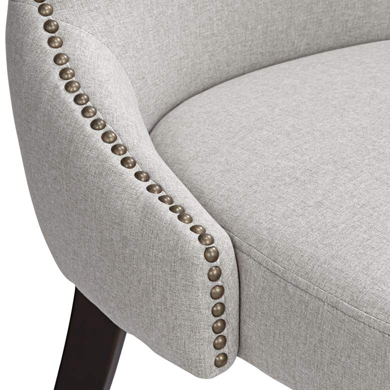 Image 5 Sunpan Ariana 25" Wide Wingback Light Gray Tufted Fabric Dining Chair more views