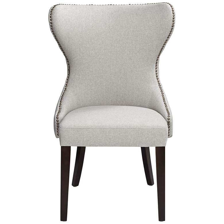 Image 7 Sunpan Ariana 25" Wide Wingback Light Gray Tufted Fabric Dining Chair more views