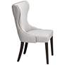 Sunpan Ariana 25" Wide Wingback Light Gray Tufted Fabric Dining Chair in scene