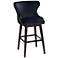 Sunpan Ariana 29 1/2" Brass Trimmed Navy Blue Swivel Bar Stool