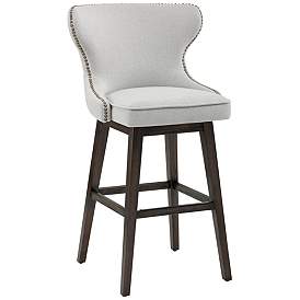 Image2 of Sunpan Ariana 29 1/2" Classic Light Gray Fabric Swivel Barstool