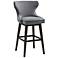 Sunpan Ariana 29 1/2" Dark Gray Fabric Swivel Barstool