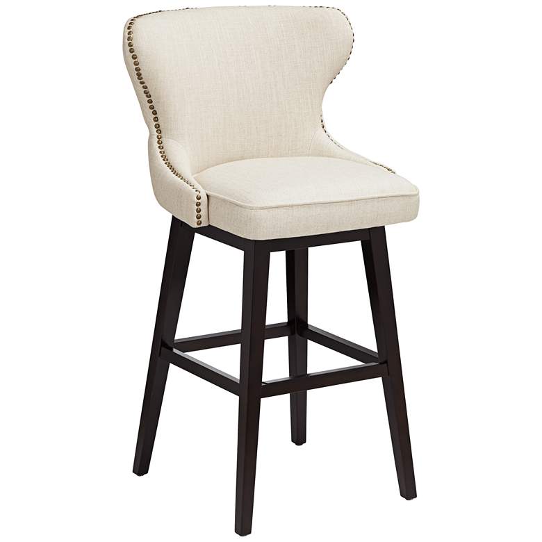 Image 2 Sunpan Ariana 29 1/2" Sand Fabric Tufted Swivel Bar Stool