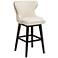 Sunpan Ariana 29 1/2" Sand Fabric Tufted Swivel Bar Stool