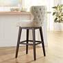 Sunpan Ariana 29 1/2" Sand Fabric Tufted Swivel Bar Stool