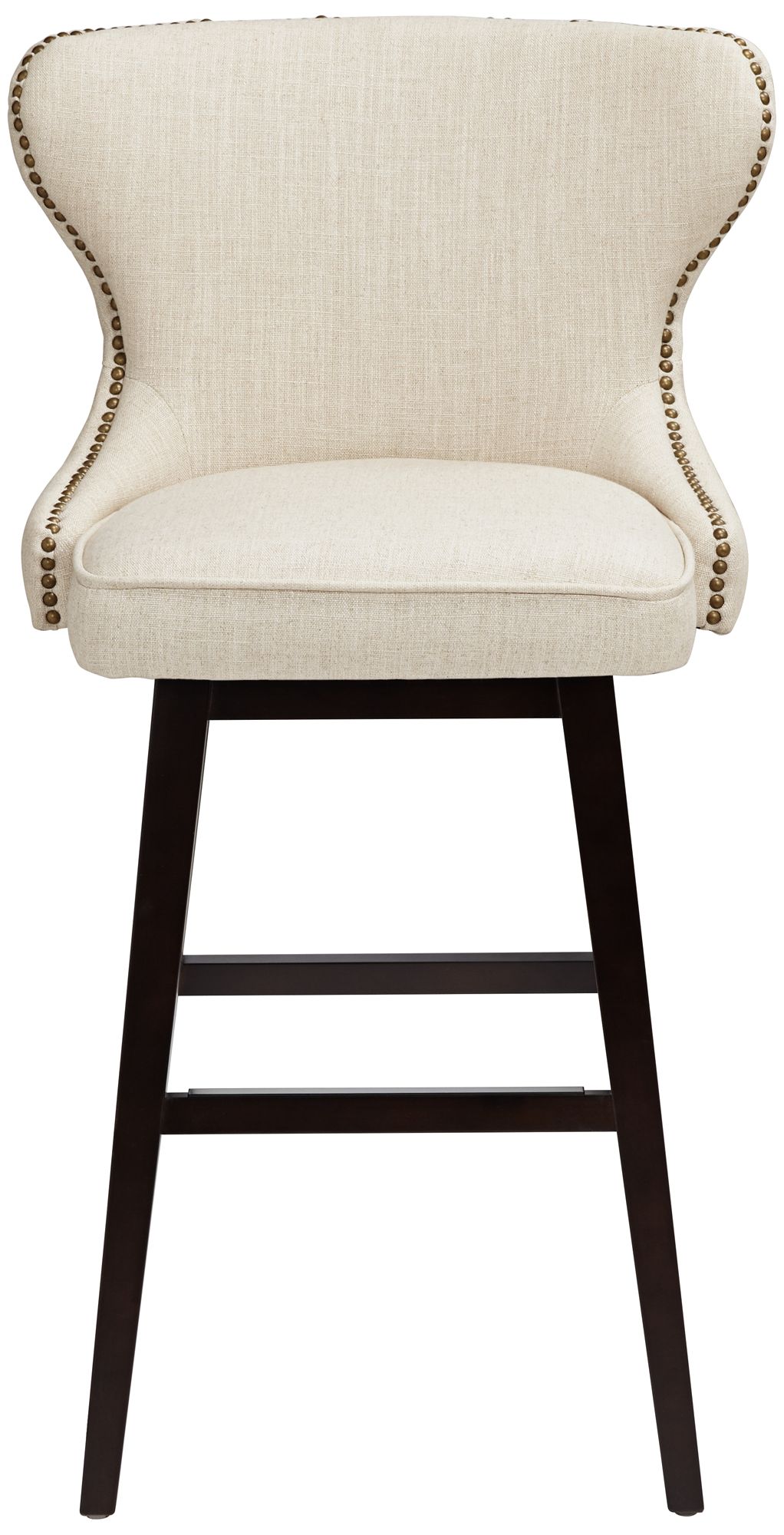 Sunpan Ariana 29 1/2" Sand Fabric Tufted Swivel Bar Stool