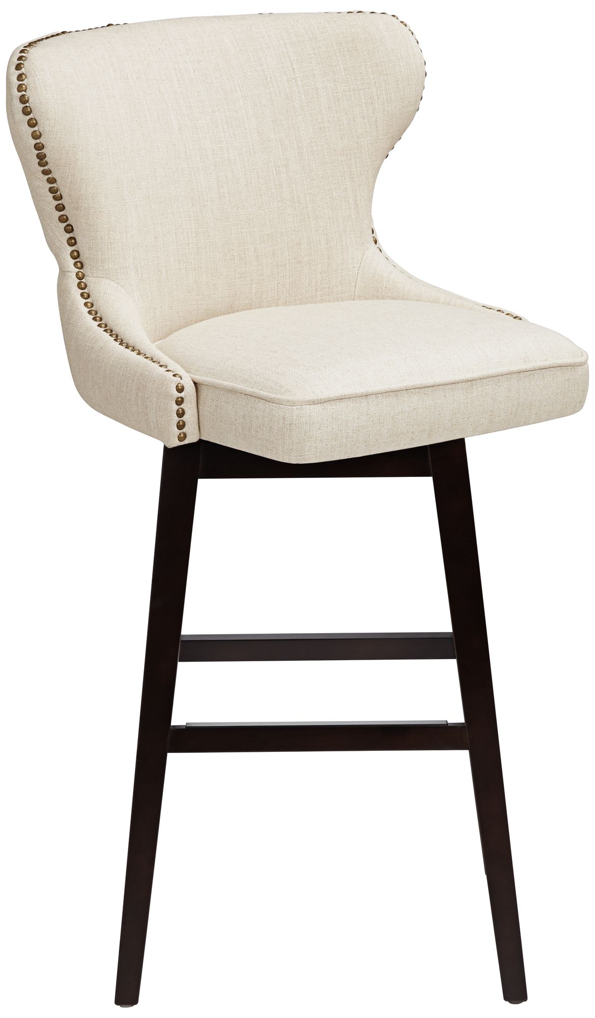 Sunpan Ariana 29 1/2" Sand Fabric Tufted Swivel Bar Stool
