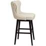 Sunpan Ariana 29 1/2" Sand Fabric Tufted Swivel Bar Stool