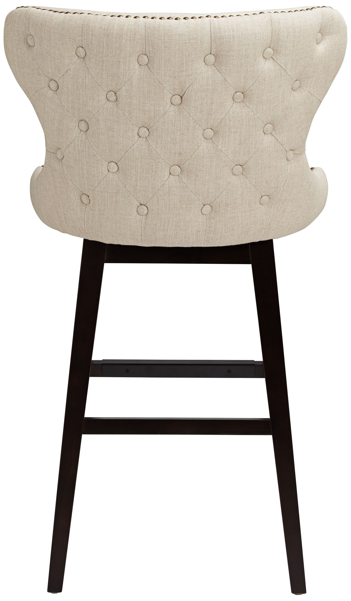 Sunpan Ariana 29 1/2" Sand Fabric Tufted Swivel Bar Stool