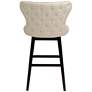 Sunpan Ariana 29 1/2" Sand Fabric Tufted Swivel Bar Stool