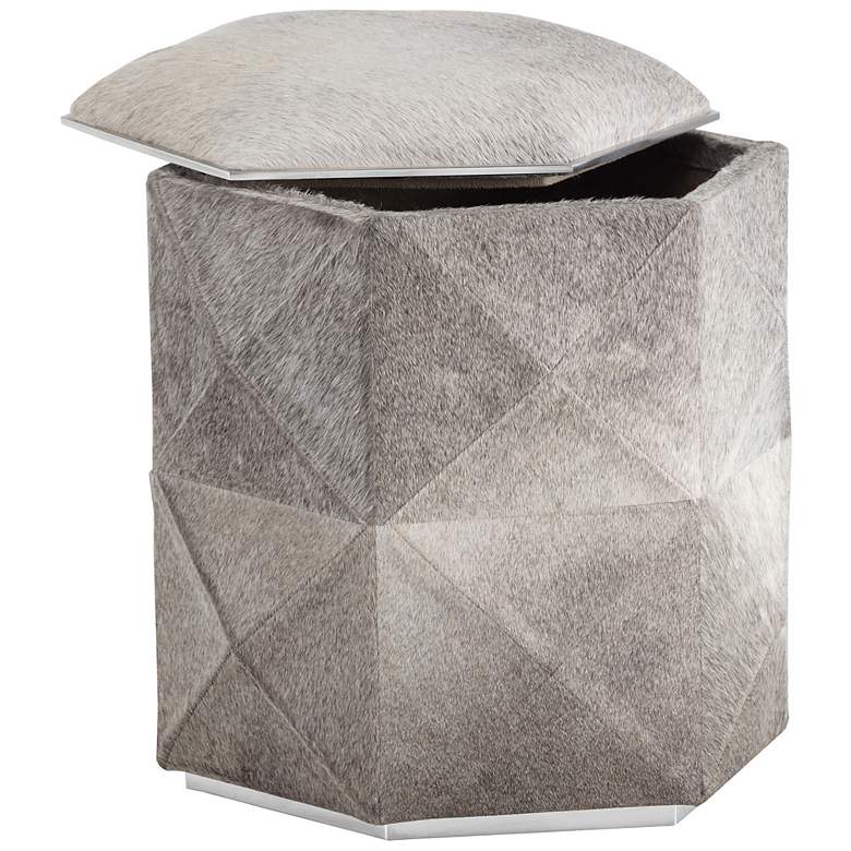 Image 2 Sunpan Ashanti Storage Ottoman Small Silver Gray more views
