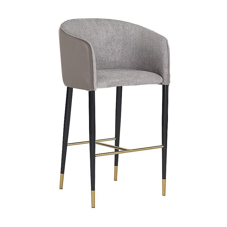 Image 1 Sunpan Asher Barstool Flint Gray and Napa Taupe