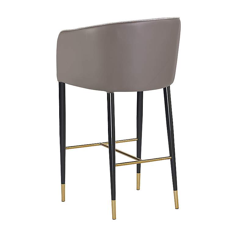 Image 3 Sunpan Asher Barstool Flint Gray and Napa Taupe more views
