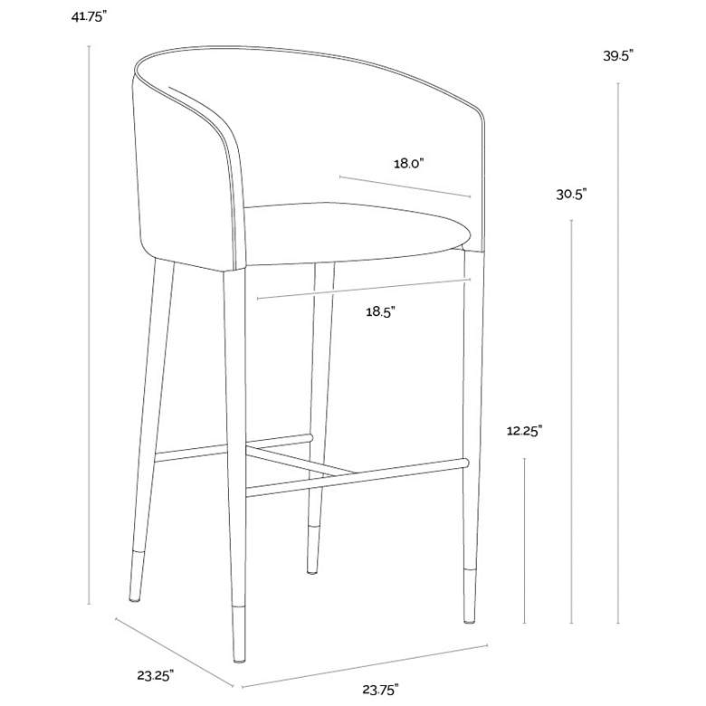 Image 6 Sunpan Asher Barstool Flint Gray and Napa Taupe more views