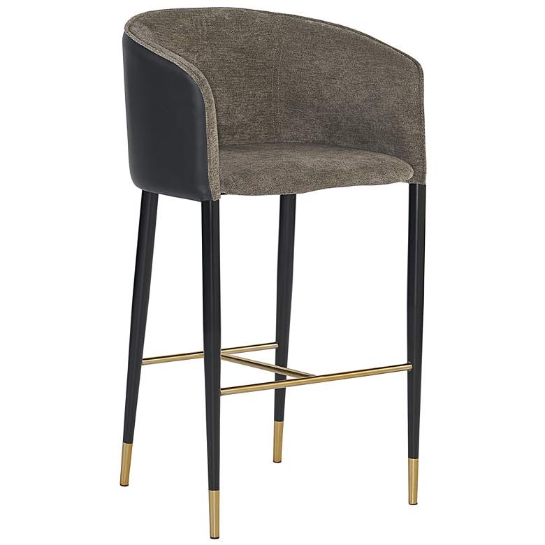 Image 1 Sunpan Asher Barstool Sparrow Gray and Napa Black