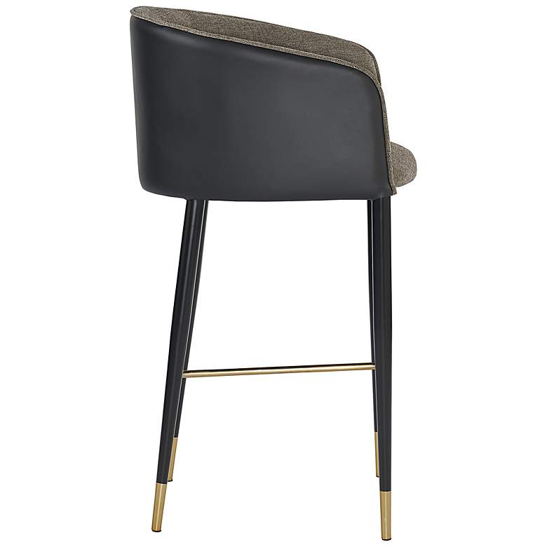 Image 2 Sunpan Asher Barstool Sparrow Gray and Napa Black more views