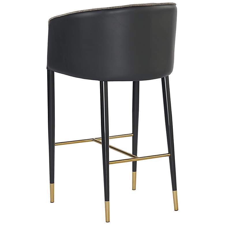 Image 3 Sunpan Asher Barstool Sparrow Gray and Napa Black more views