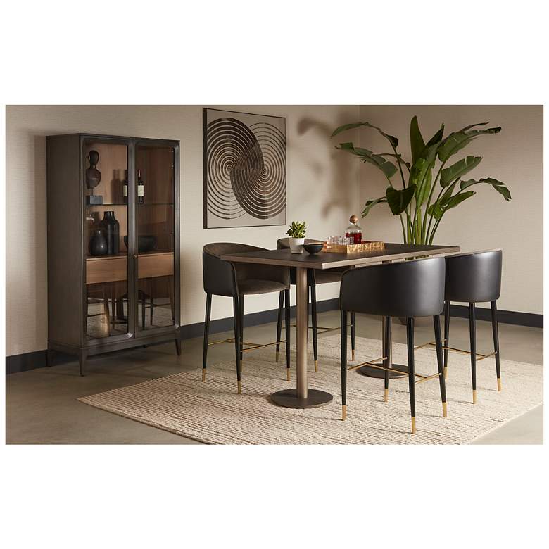 Image 7 Sunpan Asher Barstool Sparrow Gray and Napa Black more views