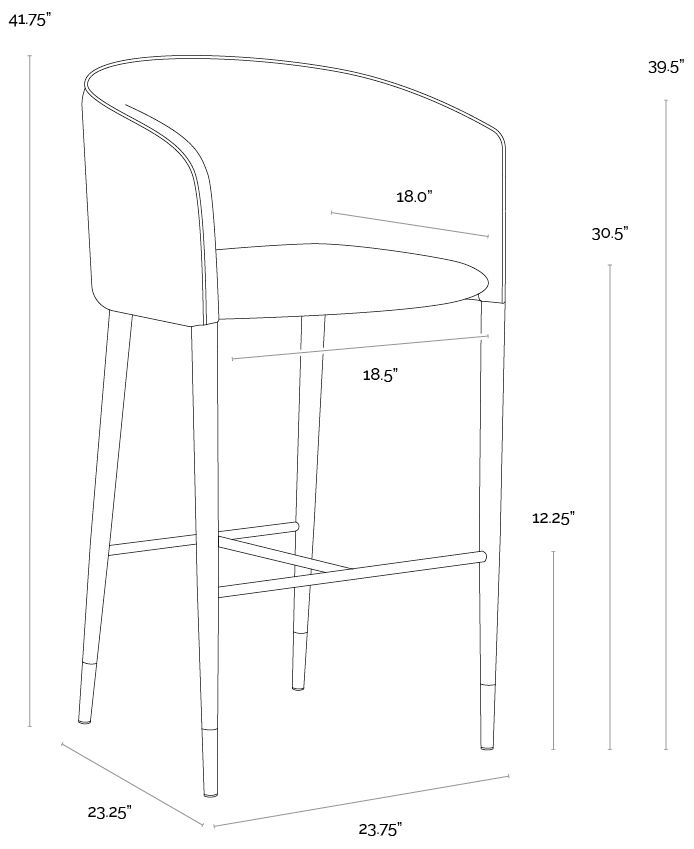 Sunpan Asher Barstool Sparrow Gray and Napa Black